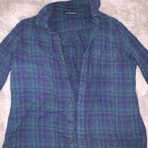 brandy melville green and blue flannel